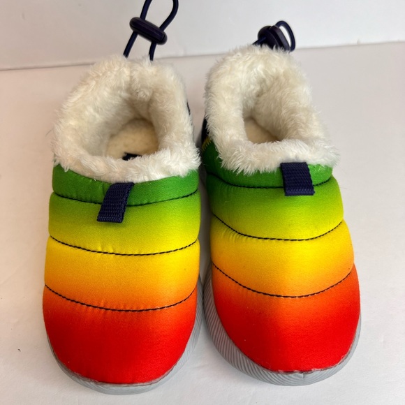 Lands End Toddler Faux Fur Lined Slip On Booties Size 8M Multi Colored NWOT - Picture 3 of 9